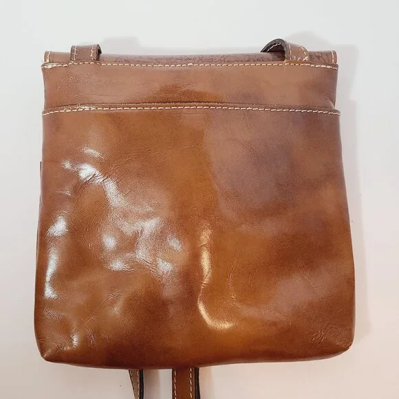 Patricia Nash Leather Crossbody – Vintage Map Print in Riot Rust - Picture 6 of 15